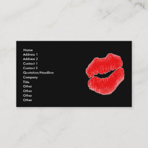 Make-up Artist Red Lips White Black Business Card