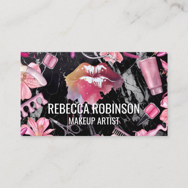 Make Up Beauty Accessories | Lips Business Card (Front)