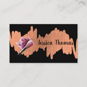 Make Up Brush and Powder   Metallic Scribble Business Card