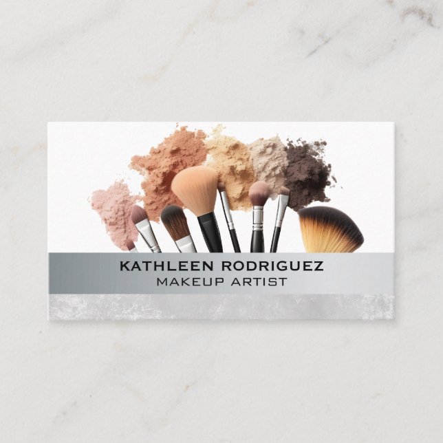 Make Up Brushes and Foundation Business Card (Front)
