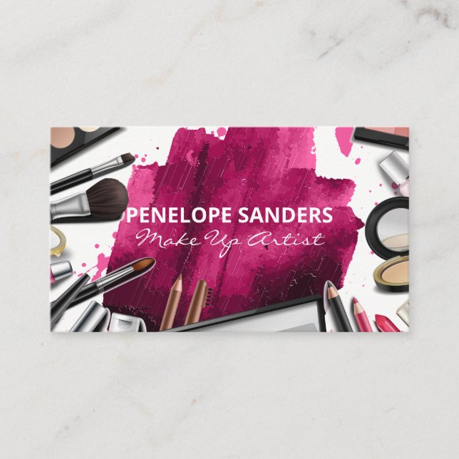 Make up Brushes and Kit | Brushed Foundation Business Card (Front)