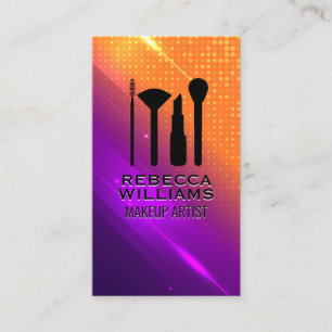 Make Up Brushes Set Modern Gradient Colourful Business Card