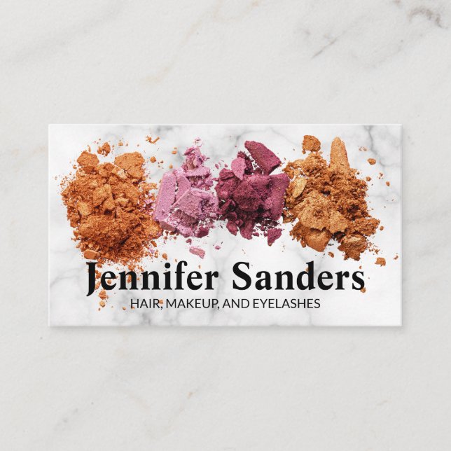 Make Up Foundation Powder | Marble Background Loyalty Card (Front)