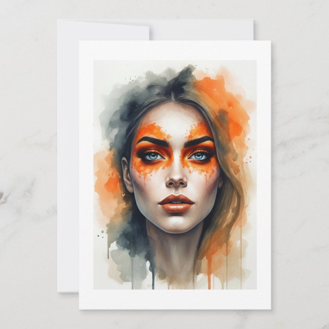 make up orange invitation (Front)