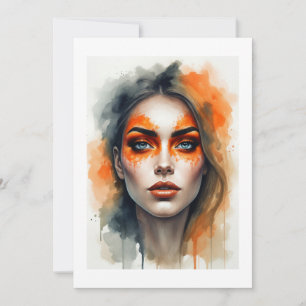 make up orange invitation