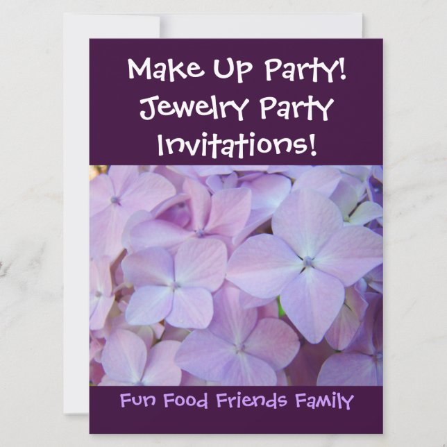 Make Up Party! Invitations Jewellery Party! Flower (Front)