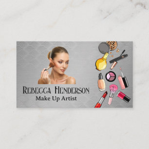 Make up Products Woman Applying Make Up Business Card
