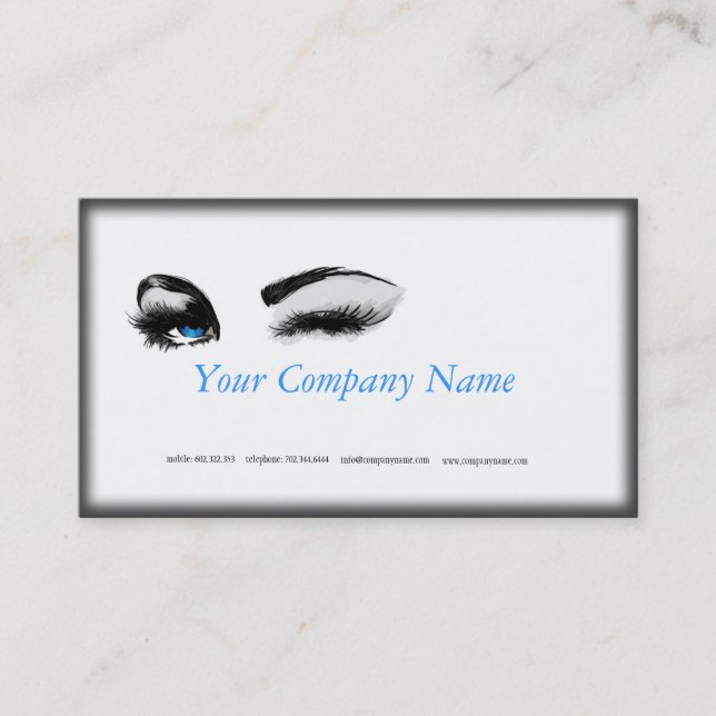 Make-up Specialist Woman Beauty Face Eyes White Business Card (Front)