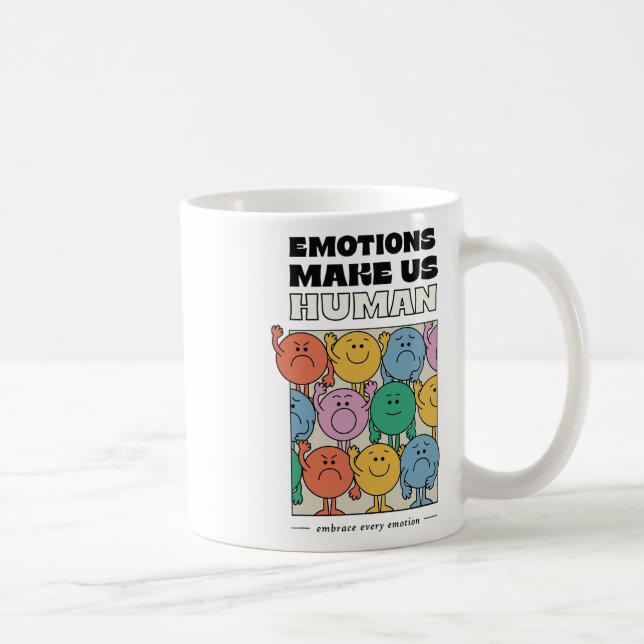Make Us Human Retro Mental Health Positive Quote  Coffee Mug (Right)