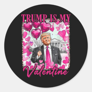Make Valentine Day Great Again Funny Trump Lovers  Classic Round Sticker