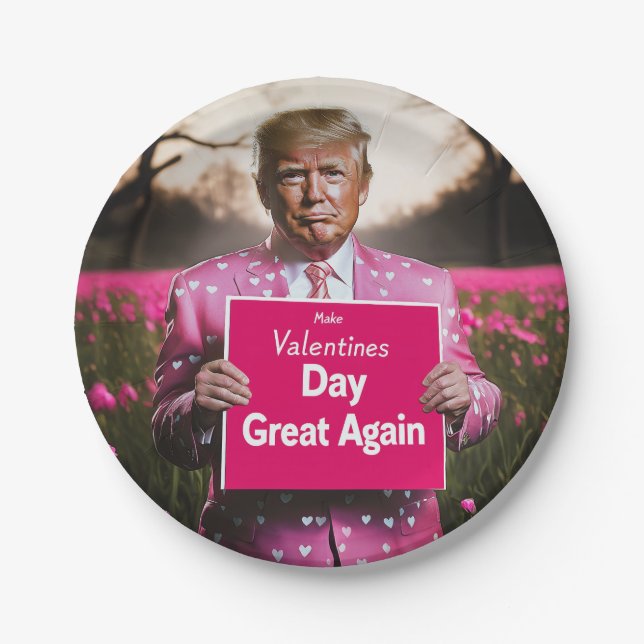 Make Valentine’s Day Great Again Paper Plate (Front)