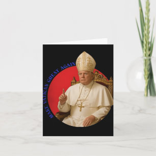 Make Vatican Great Again Funny Pope Trump Retro Ch Card