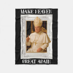 Make Vatican Great Again Funny Pope Trump Retro Ch Fleece Blanket