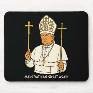 Make Vatican Great Again Funny Pope Trump Retro Ch Mouse Pad