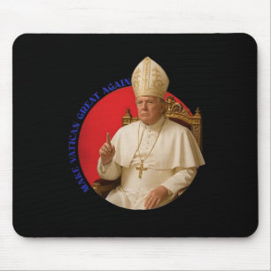 Make Vatican Great Again Funny Pope Trump Retro Ch Mouse Pad