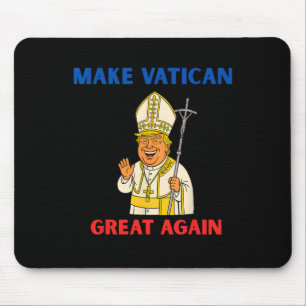 Make Vatican Great Again Funny Pope Trump Retro Ch Mouse Pad