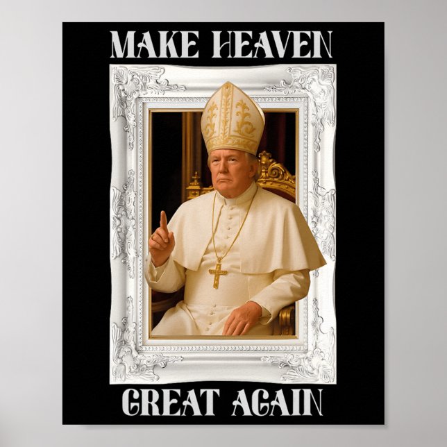 Make Vatican Great Again Funny Pope Trump Retro Ch Poster (Front)