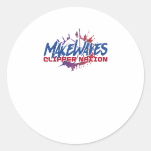 Make Waves Basketball Classic Round Sticker