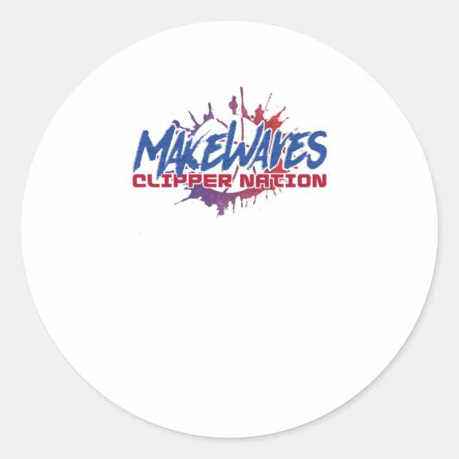 Make Waves Basketball  Classic Round Sticker (Front)