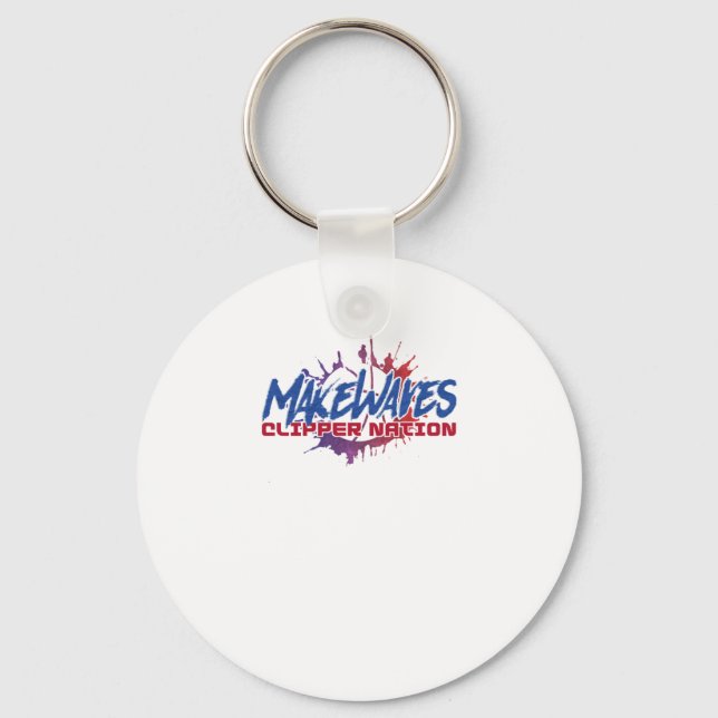 Make Waves Basketball  Key Ring (Front)
