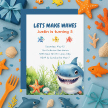Make Waves Happy Shark Under the Sea Birthday