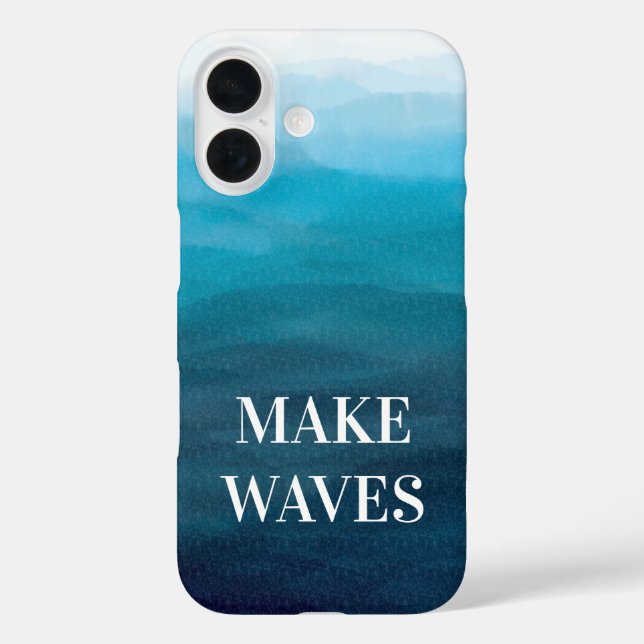 Make Waves, Turquoise Blue Sea Phone Case, Ocean Case-Mate iPhone Case (Back)