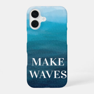 Make Waves, Turquoise Blue Sea Phone Case, Ocean iPhone 16 Case