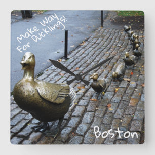 Make Way For The Ducklings Square Wall Clock