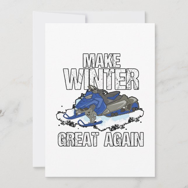 Make Winter Great Again Snowmobile Snow Ski Gift Holiday Card (Front)