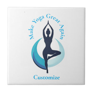 Make Yoga Great Again Thunder_Cove Ceramic Tile