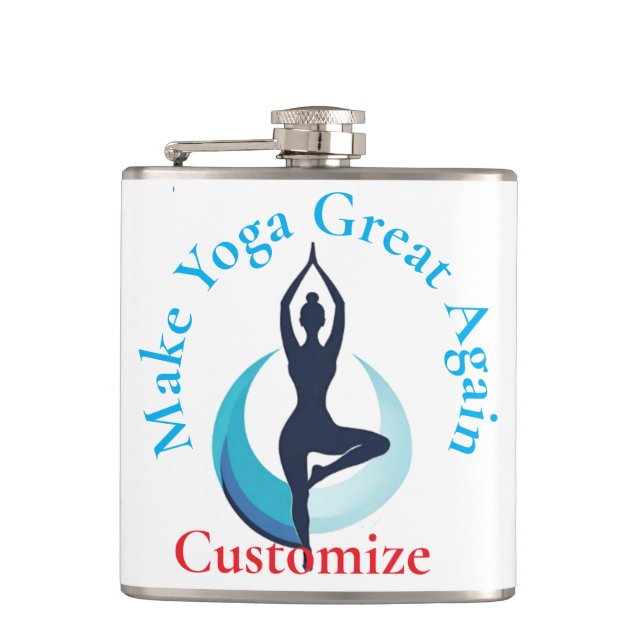 Make Yoga Great Again Thunder_Cove Hip Flask (Front)