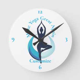 Make Yoga Great Again Thunder_Cove Round Clock