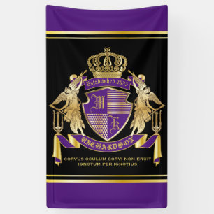 Make Your Coat of Arms Gold Angel Purple Emblem Banner