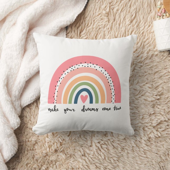 Make Your Dreams Come True Rainbow Cushion (Blanket)