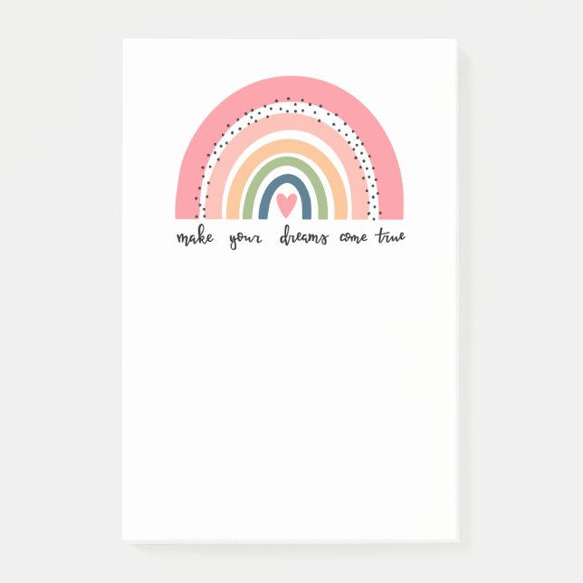 Make Your Dreams Come True Rainbow Post-it Notes (Front)