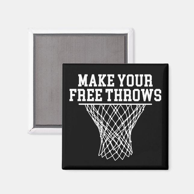 Make Your Free Throws Vintage Basketball Player Magnet (Front/Back)