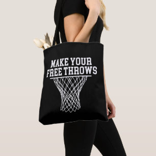 Make Your Free Throws Vintage Basketball Player Tote Bag