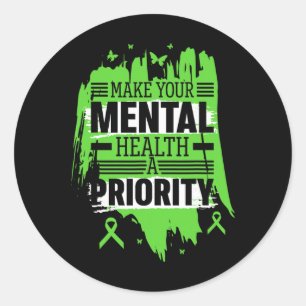 Make Your Mental Health A Priority For Mindful Ind Classic Round Sticker