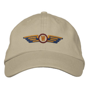 Make Your Monogram Aviation Laurels Pilot Wings Embroidered Hat
