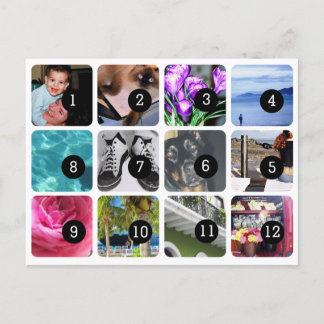Make your own 12 photos mailing postcard