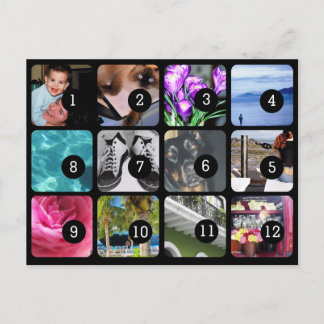 Make your own 12 photos mailing postcard