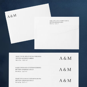 Make Your Own 24 x Custom Wedding Return Address Wrap Around Label