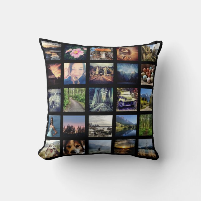 Make Your Own 25 Instagram Photo Collage Cushion (Front)