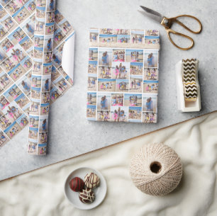 Make Your Own 9 Photo Collage Personalised Wrapping Paper