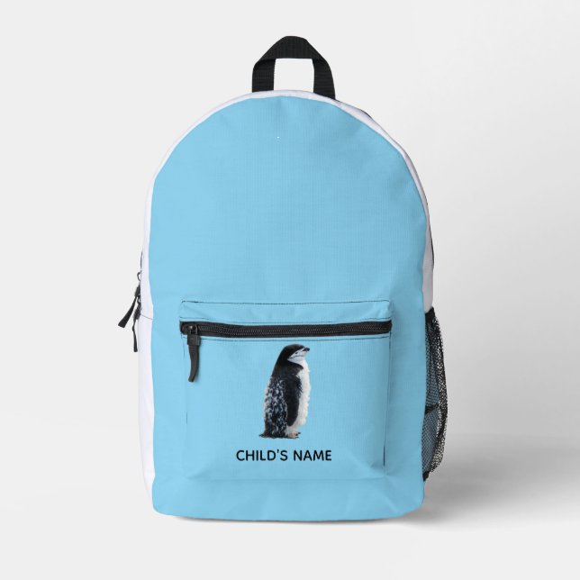 Make Your Own Antarctic Character Kids School Back Printed Backpack (Front)