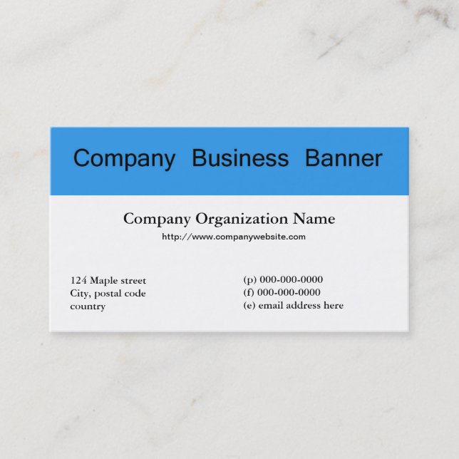 Make your own business card with banners (Front)