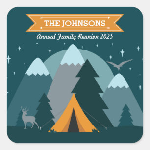 Make Your Own Camping Mountain Outdoor Adventure Square Sticker