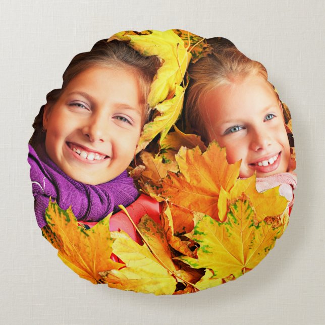 Make Your Own Child's Fall Photo  Round Cushion (Front)