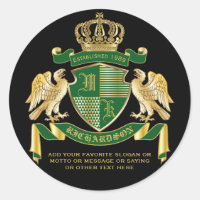 Make Your Own Coat of Arms Green Gold Eagle Emblem