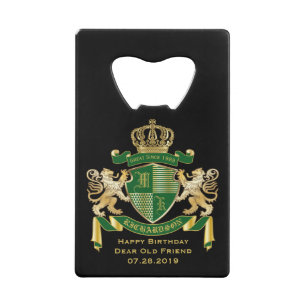 Make Your Own Coat of Arms Green Gold Lion Emblem